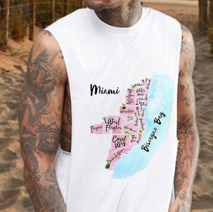 Men's Charming Locales Discover Miami Districts Tank Top-B