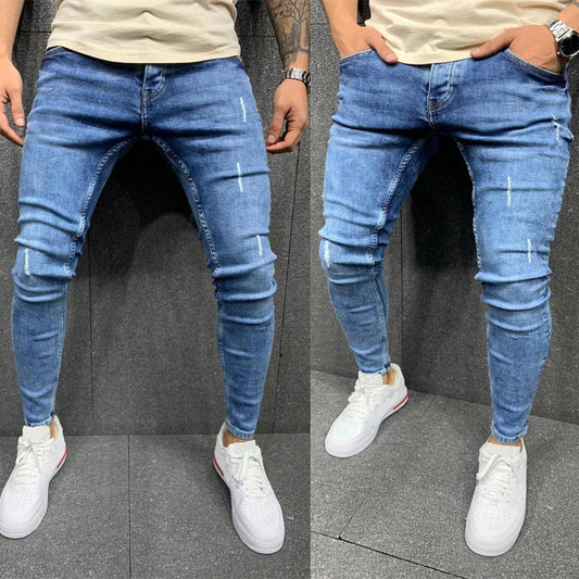 Stylish Distressed Stretch Denim Jeans