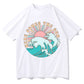 The Great Ocean Wave and Sun Print Men's Tee