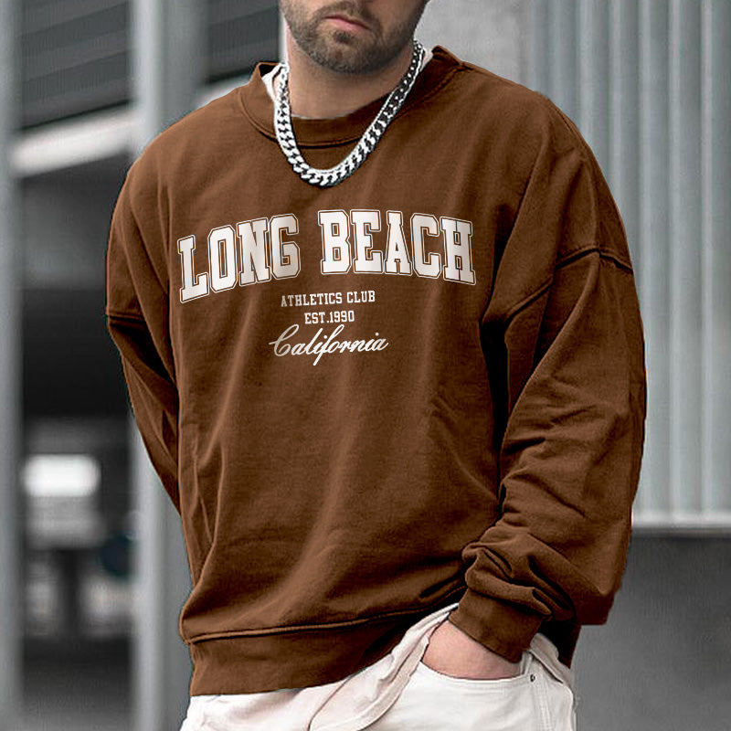 Long Beach Men's Casual Pullover Sweatshirts