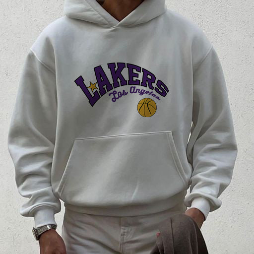 NOVAROPA™Lakers Print Men's Fleece Hoodie