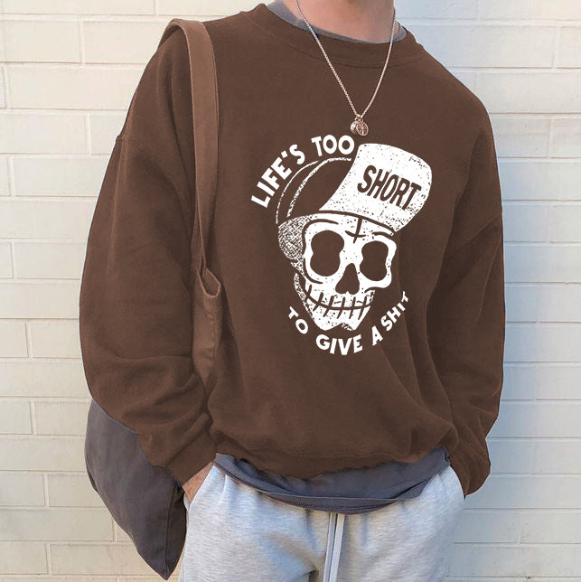 Skull Print Coffee Sweatshirt