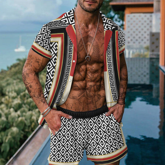 Clearance-Men's Relaxed Fit Two Pieces Sets-XL