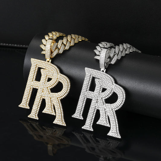 Roddy Ricch-inspired Necklace Double R Logo Pendant