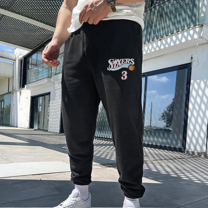 Sixers Men's Sports Casual Elastic Waistband Fleece Sweatpants