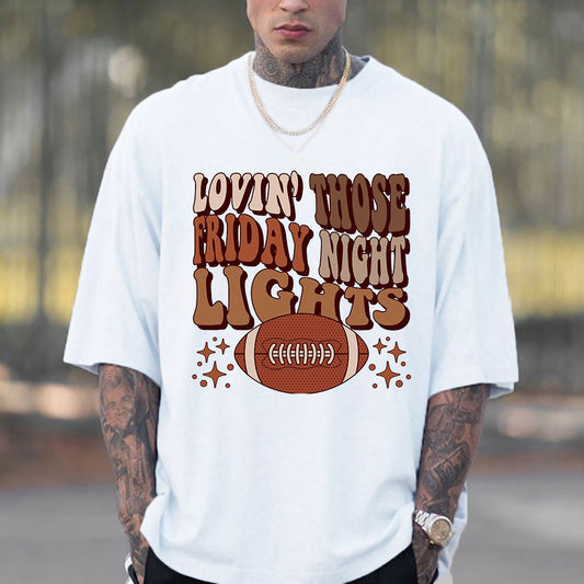 Football Friday Night Print Cotton T-shirt