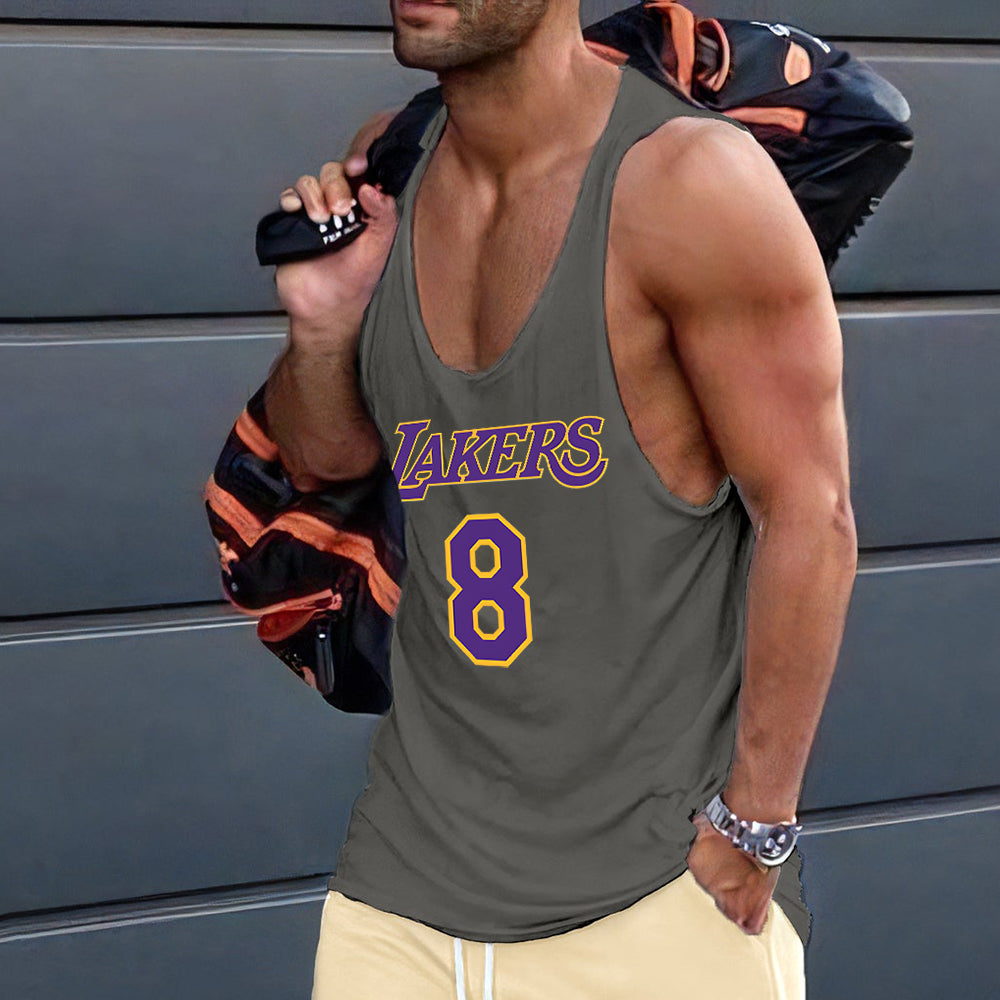 Lakers Men's Streetwear Tank Top Tracksuits-A