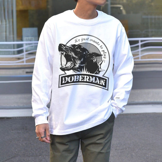 Doberma Men's Dog Print Long Sleeve T-Shirts-A