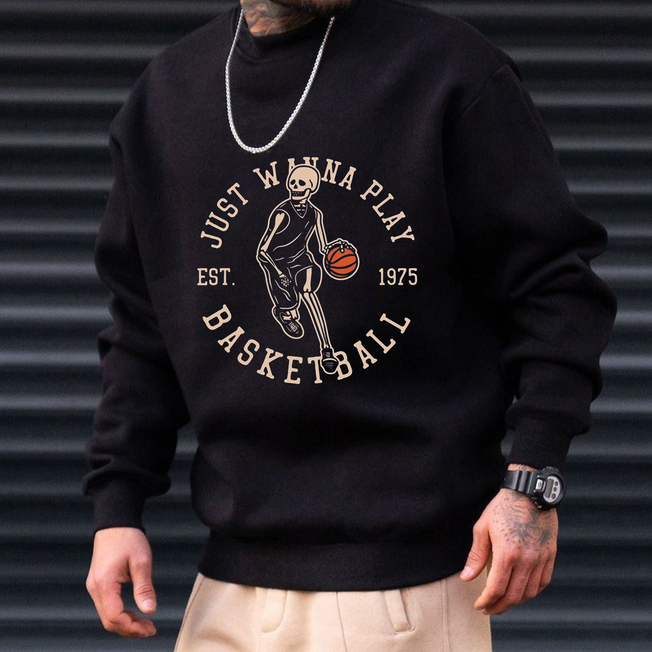 Skull Play Basketball Men's Sweatshirt