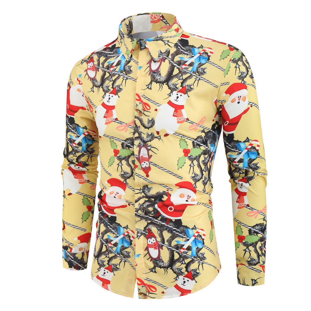 Clearance-Christmas Party Long Sleeve Shirts-L