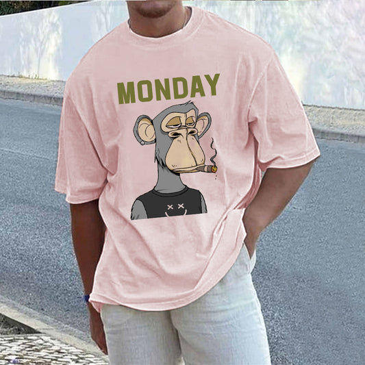 Monday Alphabet Graphic Print Men's T-Shirt