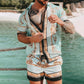 Men's Hawaiian Style Beachwear Outfits Shirt Sets