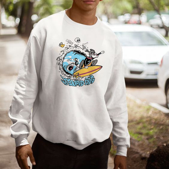 Dog Surfing Graphic Print Men's Sweatshirt