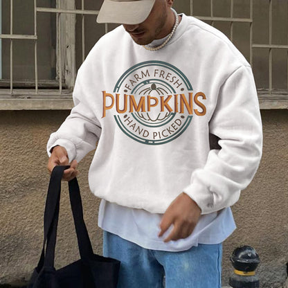 Halloween Pumpkin Graphic Casual Crew Neck Sweatshirt