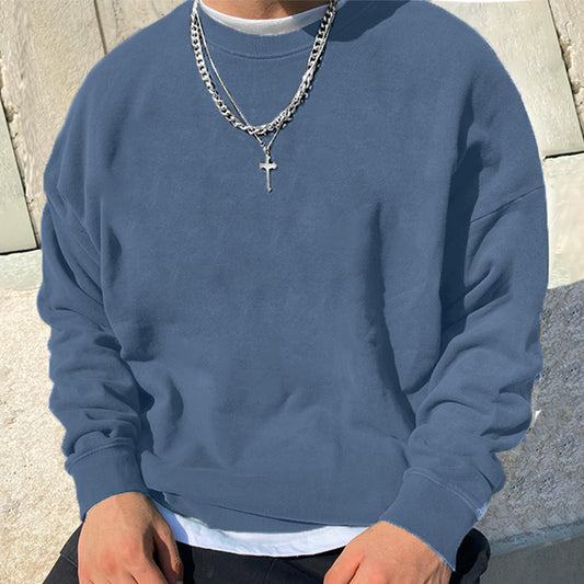 Blue Color Men's Crew Neck Sweatshirts