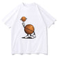 Men's Funny Basketball Character Print T-shirt