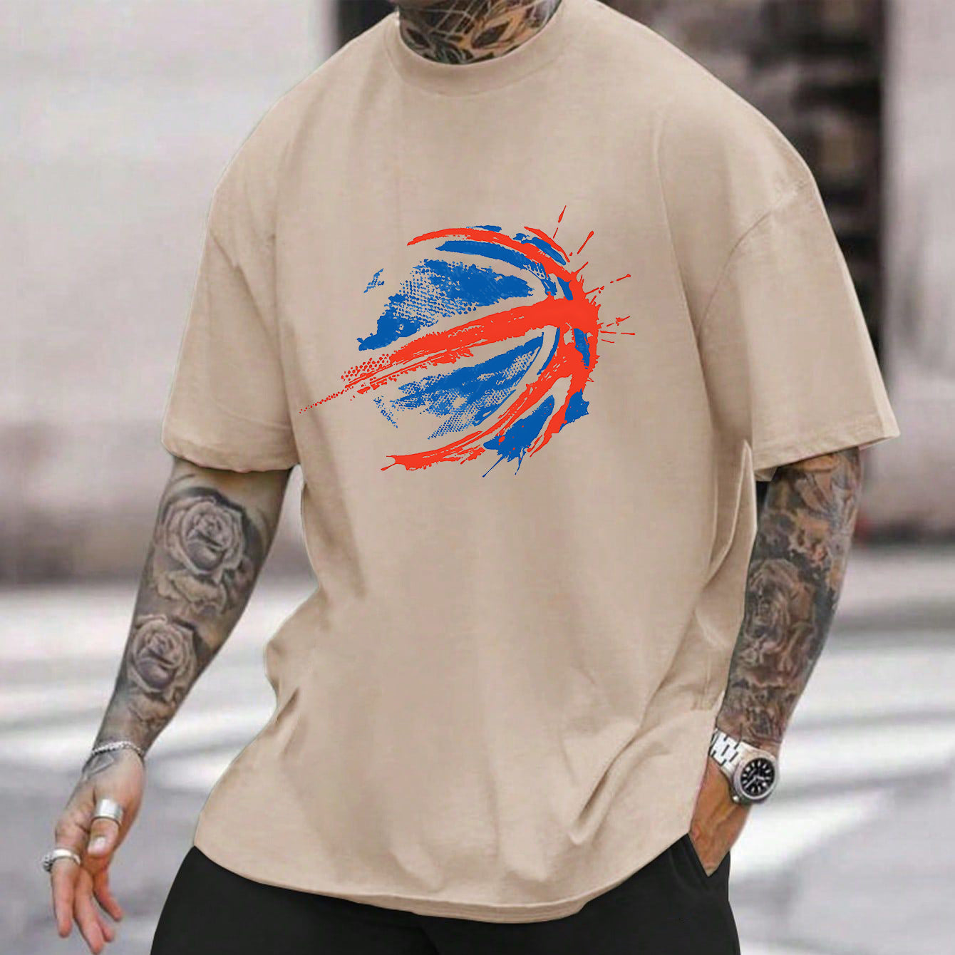 Men's Basketball Printed Cotton T-Shirts