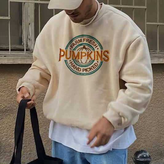 Pumpkins Graphic Print Men's Fleece Sweatshirt 410g