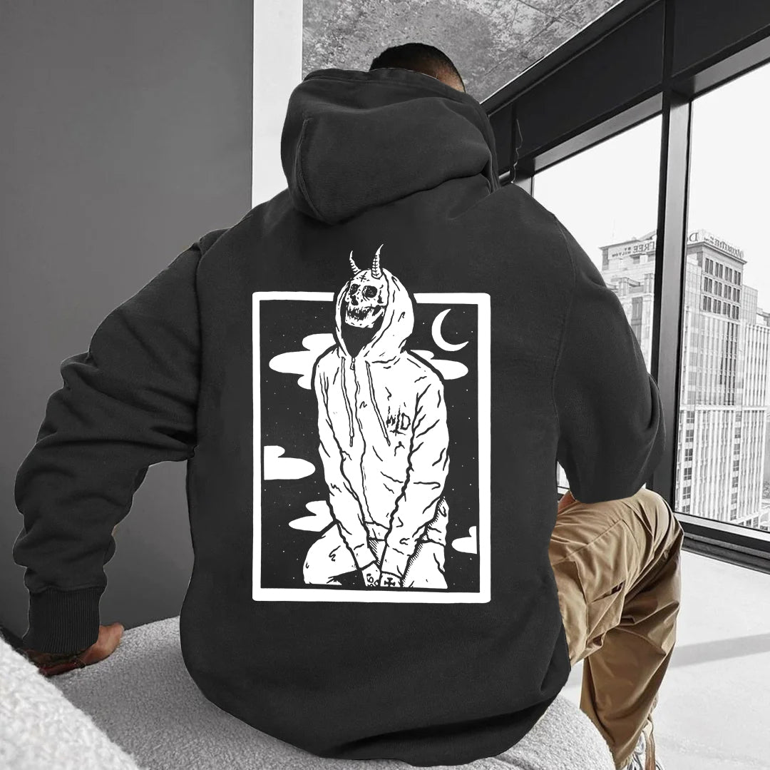 Monster Print Men's Oversized Hoodie