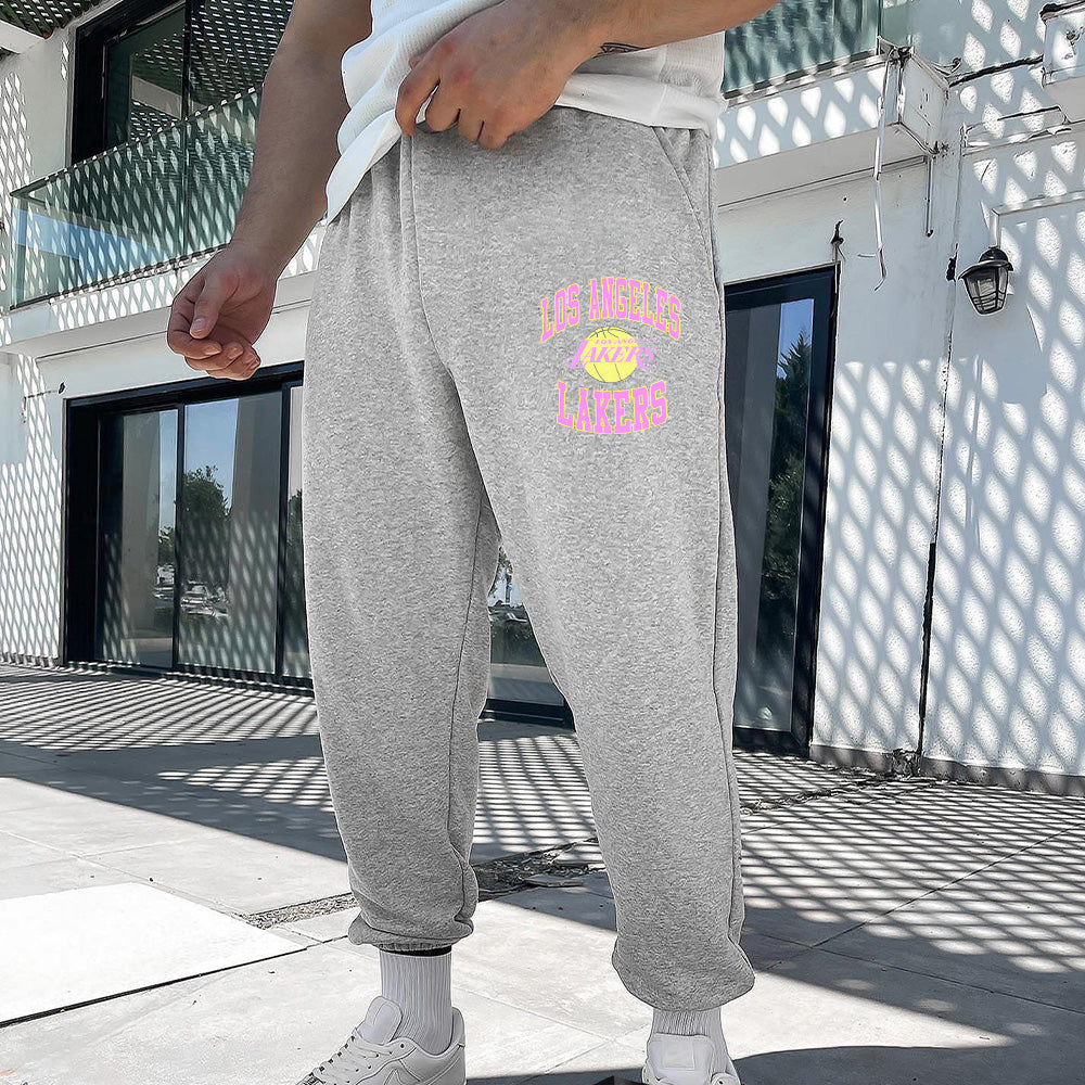 Lakers Men's Streetwear Sports Fleece Sweatpants