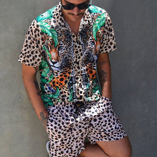 Leopard Print Two-Piece Suit Beachwear