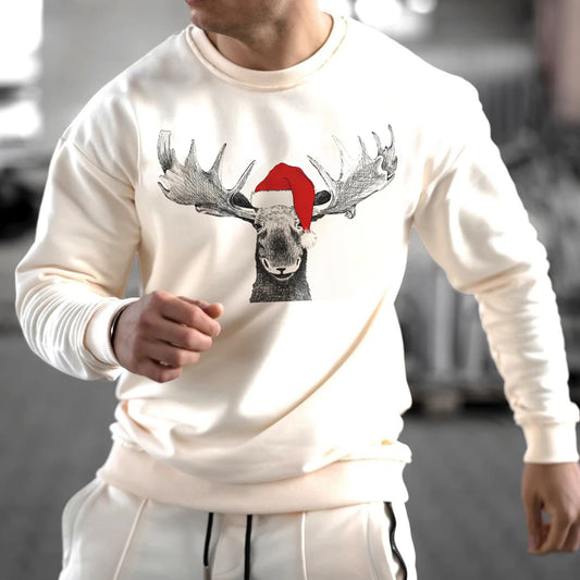 X' mas Elk Men's Crew Neck Sweatshirts