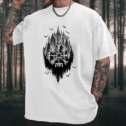Viking Runes and Eagles Print  Men's T-shirt