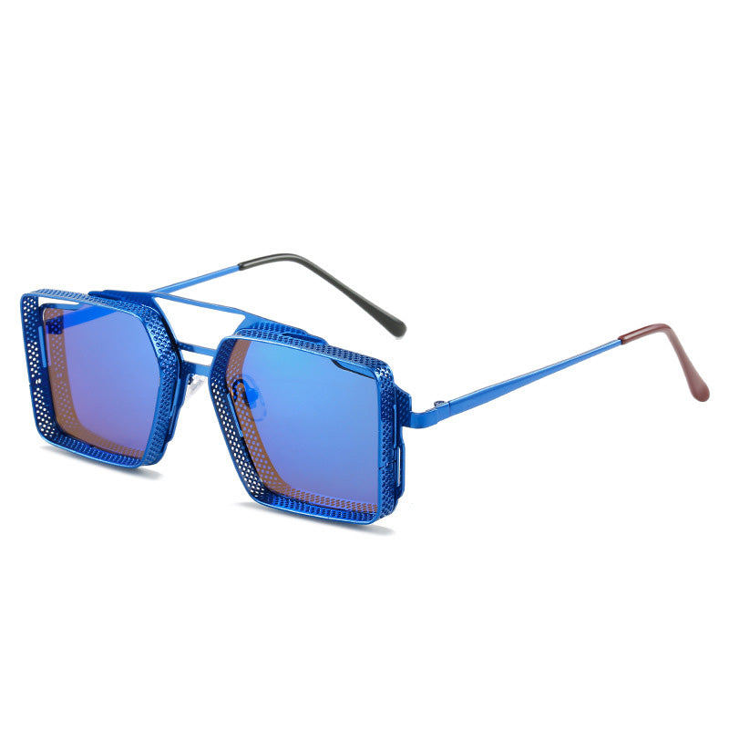 Retro Metal Hollow Square Frame Men's Sunglasses