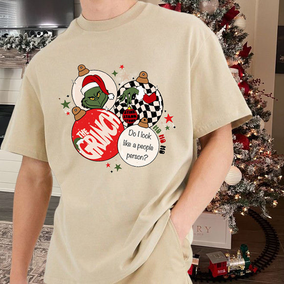 Grinchmas Print Men's Xmas Cotton T-shirt