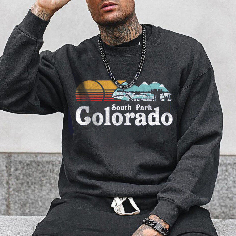 Colorado Graphic Print Men's Crewneck Sweatshirt