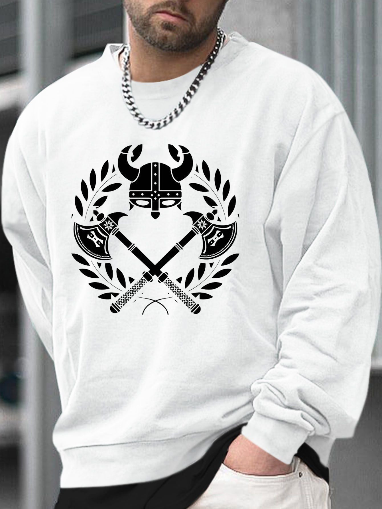 Viking Glory Print Men's Sweatshirt