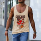Chicago Men's Basketball Lover Cartoon Print Tank Top