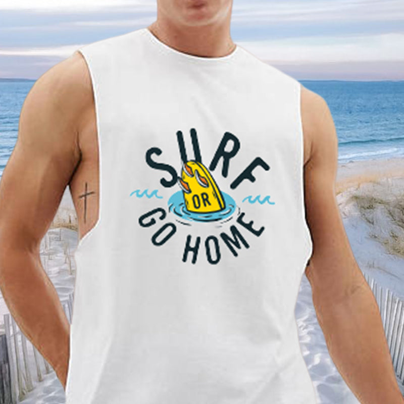 Men's Surf Lover Print Tank Top-B