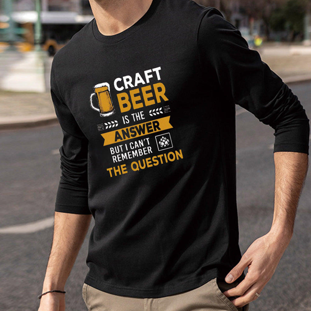 Oktoberfest Beer Print Men's Casual Long Sleeve T-Shirts-B