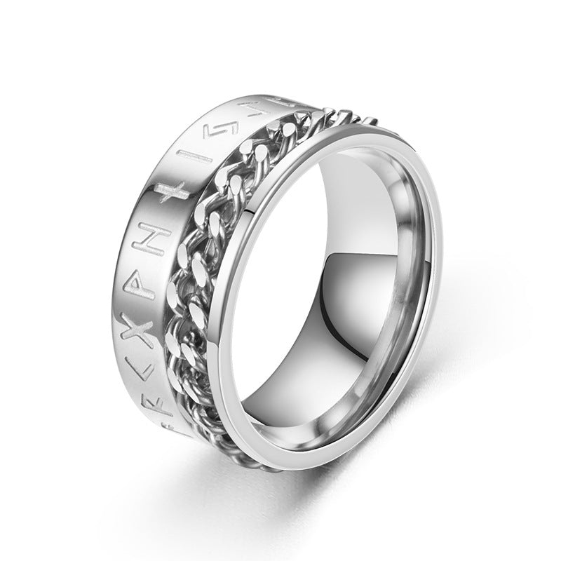 Viking Mystical Runic Rotating Ring