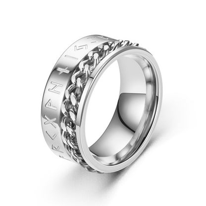 Viking Mystical Runic Rotating Ring