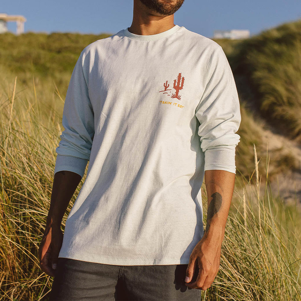 Roll Slow Men's Casual Long Sleeve T-shirts-B