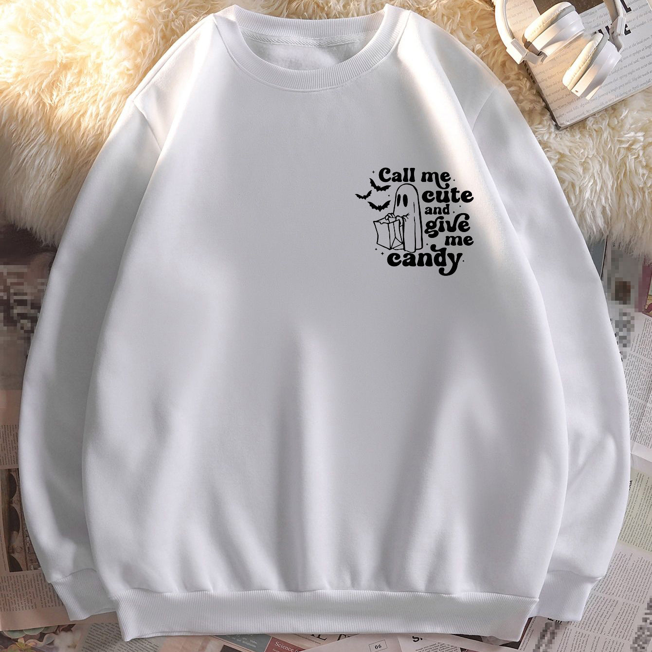 Cute Ghost Print Men's Sweatshirt