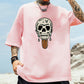 Skull Print Men's Cotton T-shirt