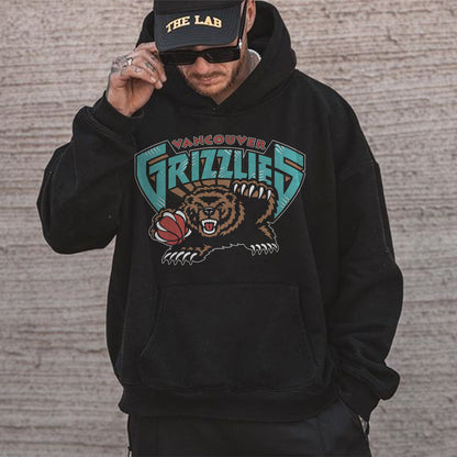 Basketball graphic print Men's Fleece Hoodie 320g