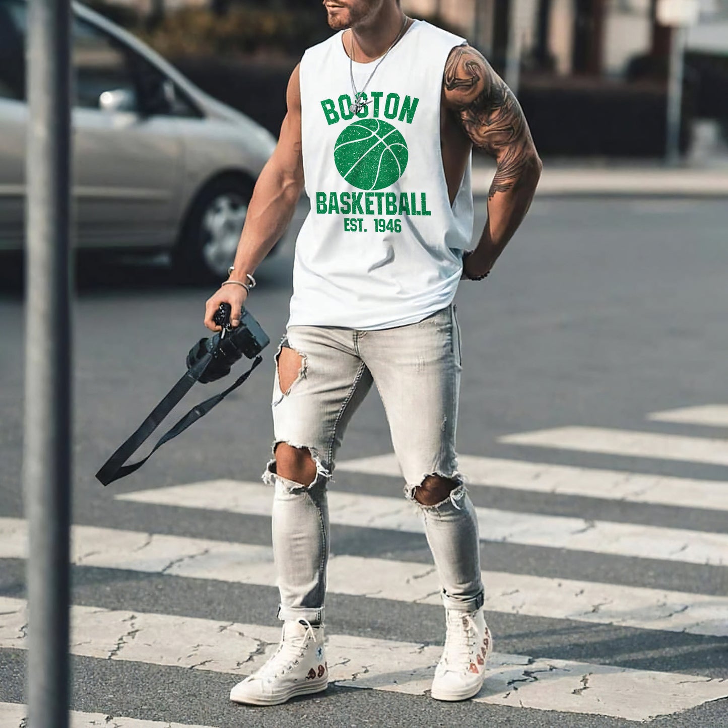 Clearance-Boston Men's Tank Top-L