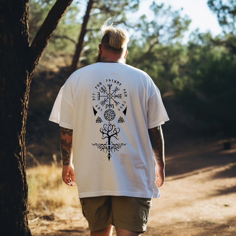 Nordic Symbols Viking Runes and Valknut Print T-Shirt