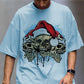 Merry Christmas Skull Men's Casual Short Sleeve T-Shirt