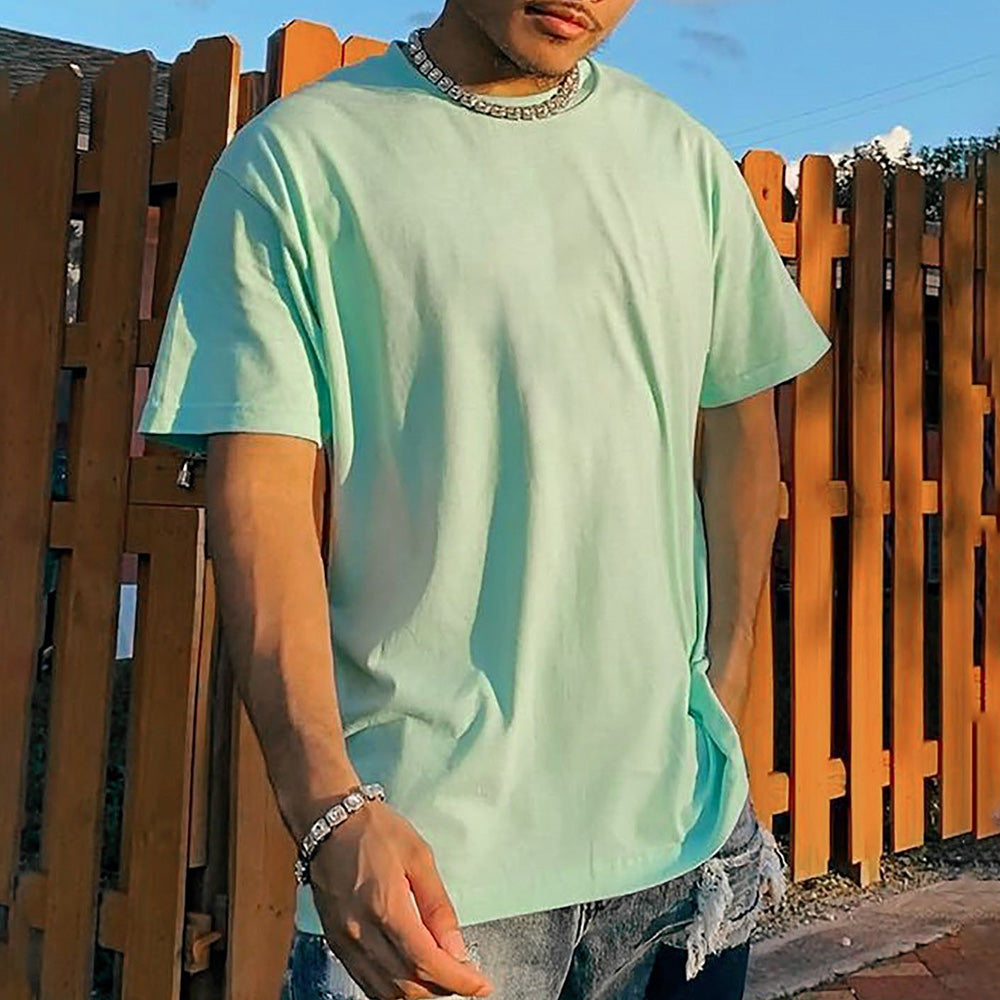 Casual Short Sleeve Plain Loose Men's T-Shirt