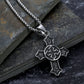 Vintage Medieval Knight Men's Cross Pendant Stainless Steel Necklace