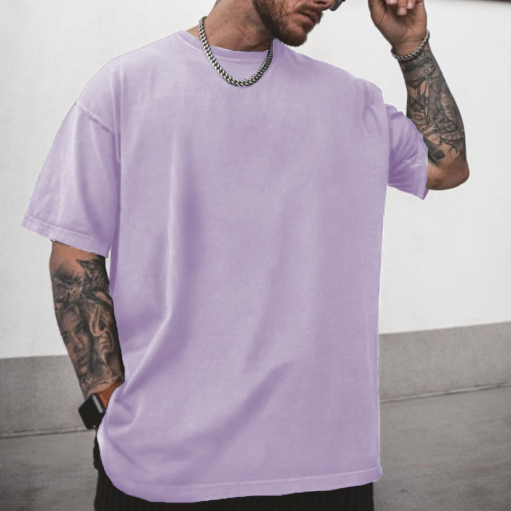 Plain Loose Casual Short Sleeve Men's T-Shirt