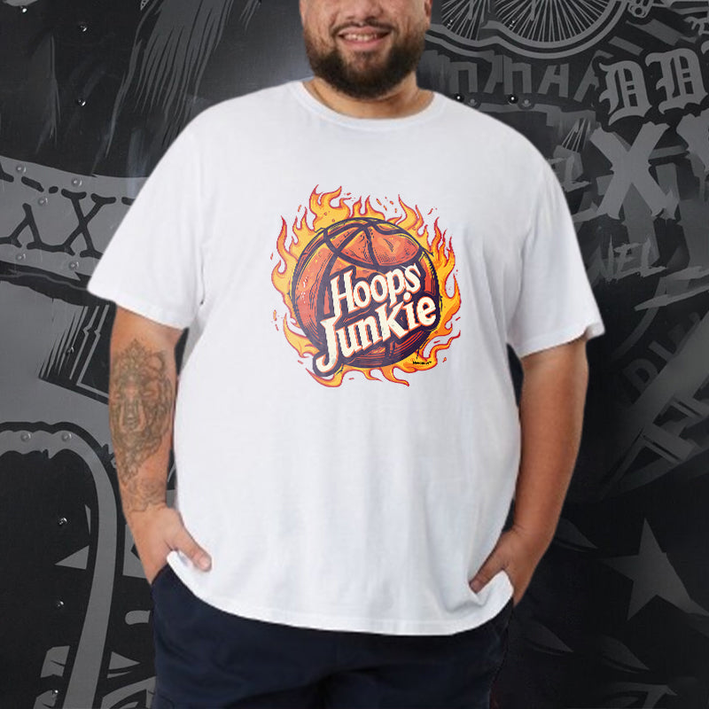 Hoops Junkie Basketball Print Men's T-shirts