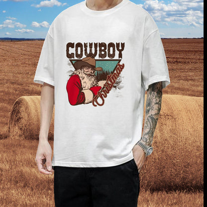 Christmas Cowboy Men's Cotton T-shirt