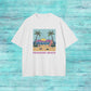 Paradise Beach Scenic Print Oversize T-shirt