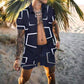 Clearance-Geometric Print Beach Suit-XL,2XL,3XL